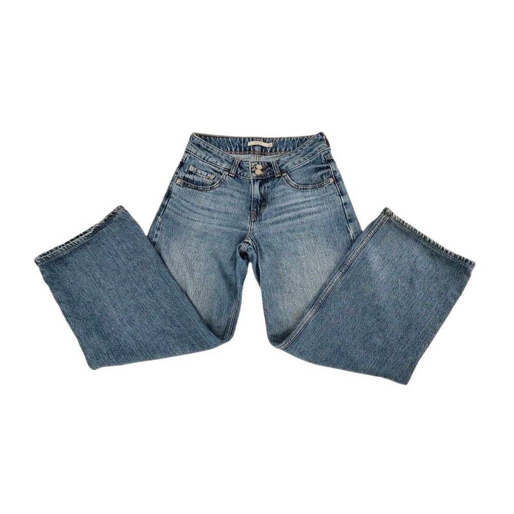 Levi's Superlow Low Rise Y2K Wide Leg Jeans Light Wash W26 L32 Retro 90s